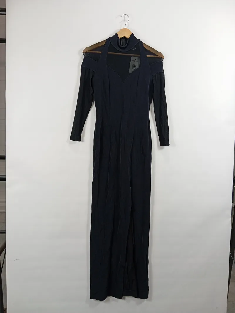 Chou Chou Damen Abendkleid Langarm Schwarz Gr. 38/M Glamourös 2