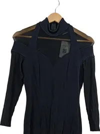 Chou Chou Damen Abendkleid Langarm Schwarz Gr. 38/M Glamourös 3