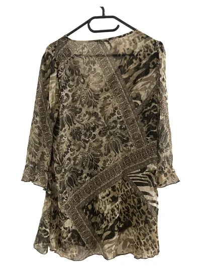 Alison Paris Damen Bluse Gr. 40/L Animal-Print Mehrfarbig Rüschen