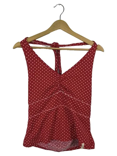 Qiéro! Damen Bikini Oberteil Rot Gepunktet Gr. 38 M Retro Neckholder Top