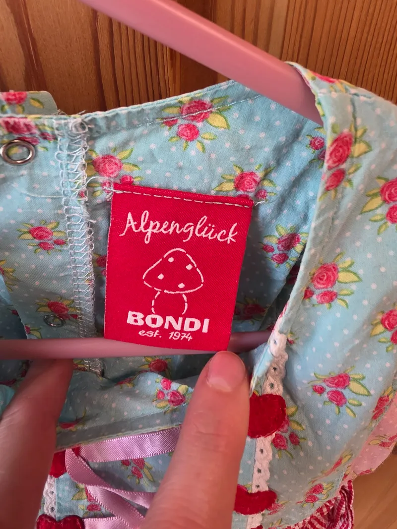 BONDI Dirndl Kleid Kinder Mädchen Gr. 92 Mehrfarbig Baumwolle Festlich 6