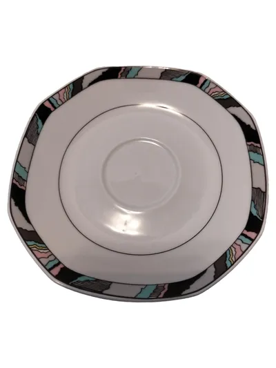 Eschenbach Tasse & Untertasse Porzellan Modern Weiß Abstrakt 2tlg