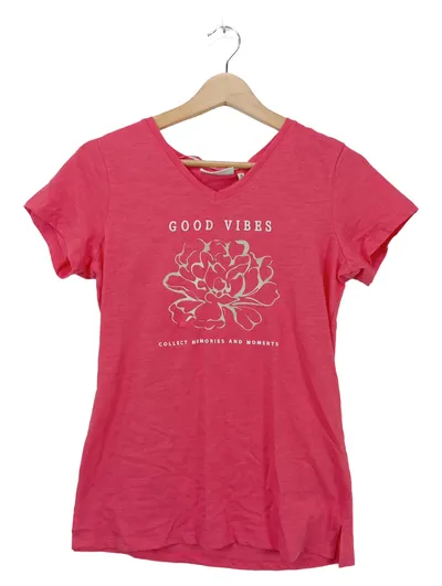 Broadway NYC Fashion Damen T-Shirt Good Vibes Pink Gr. 36/S Freizeit