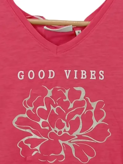 Broadway NYC Fashion Damen T-Shirt Good Vibes Pink Gr. 36/S Freizeit