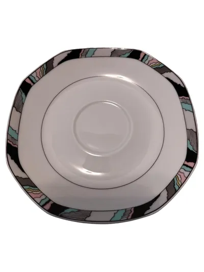 Eschenbach Espressotasse Unterteller Porzellan Modern Abstrakt Weiß 15cm