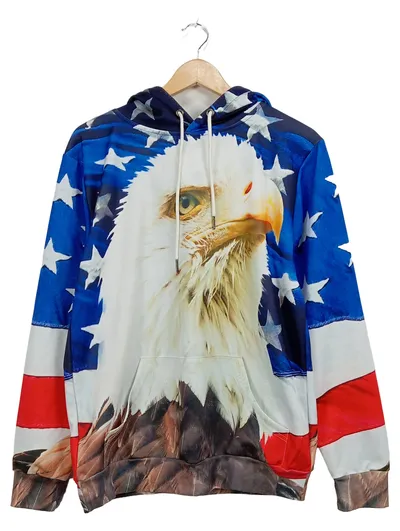 Mr. Bao Long & Miss.GO Hoodie Adler USA Flagge Gr. L Mehrfarbig