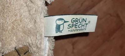 GRÜNSPECHT Schmusetuch Bär Kopf Plüsch Kuscheltuch Baby Beige Naturprodukte