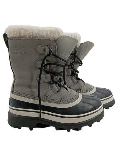 Sorel Schneestiefel Damen Gr. 36 Grau Outdoor Wildleder Fellbesatz