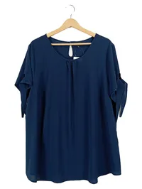 Bexleys Woman Damen Shirt Bluse Gr. 52/6XL Blau Casual Schleifen 1