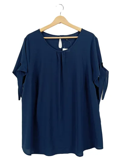 Bexleys Woman Damen Shirt Bluse Gr. 52/6XL Blau Casual Schleifen