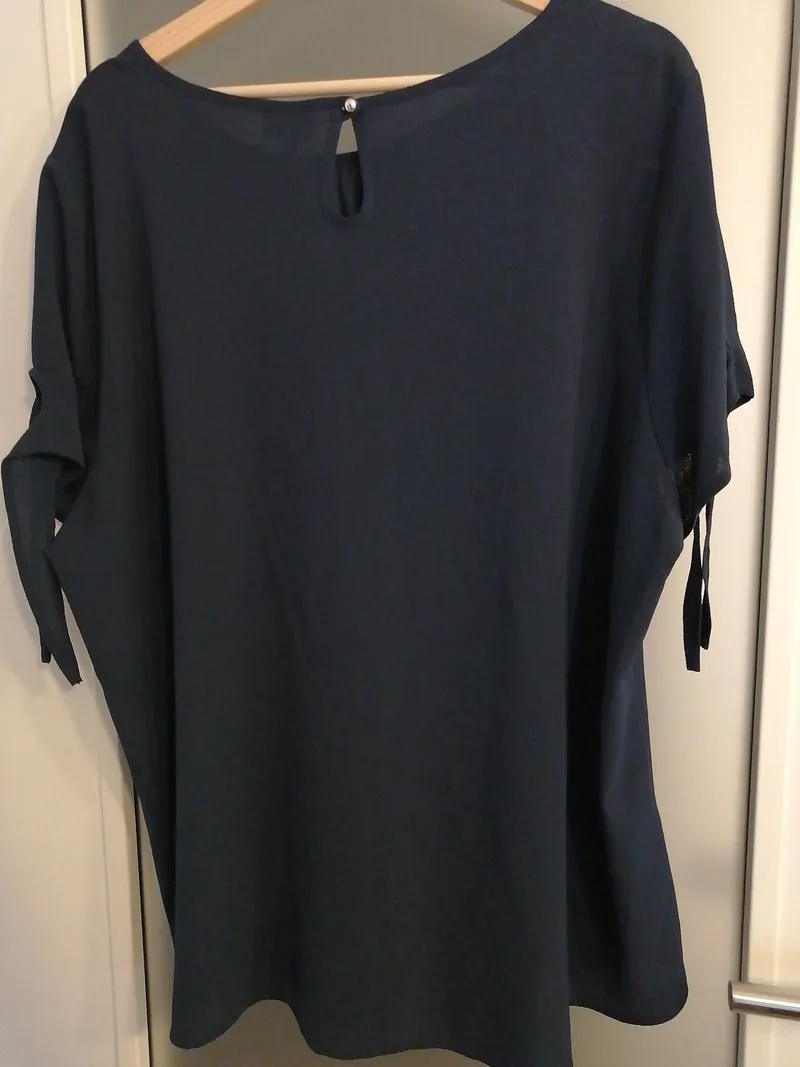 Bexleys Woman Damen Shirt Bluse Gr. 52/6XL Blau Casual Schleifen 2