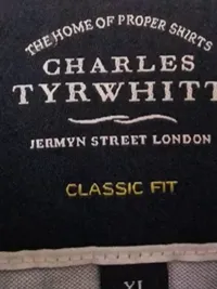 Charles Tyrwhitt Kurzarm Hemd Herren XL Blau Baumwolle Classic Fit 7
