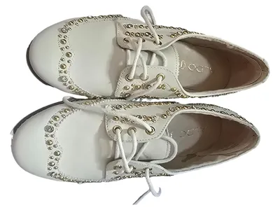 ALDO Damen Schnürschuhe Gr. 38 Beige Modisch mit Nieten