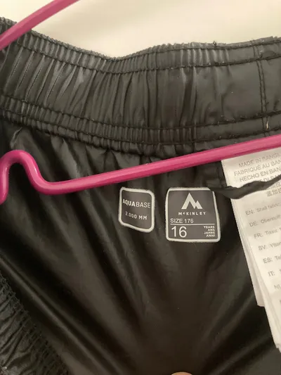 McKINLEY Regenhose Kinder Gr. 176 Schwarz Outdoor Wasserdicht