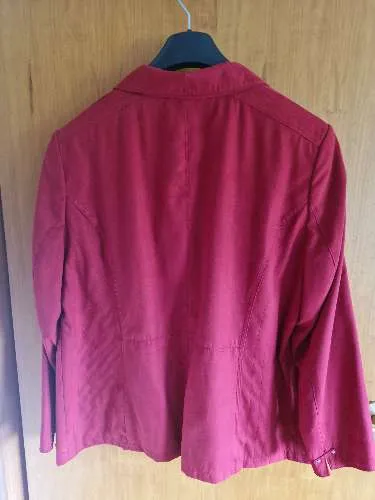 MONA Damen Blazer Jacke Rot Gr. 48 Business Reißverschluss Langarm