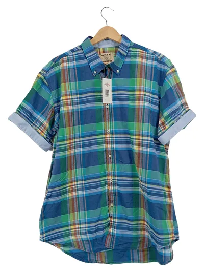 McNeal Herren Freizeithemd kariert Kurzarm Größe 42/XL Baumwolle