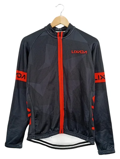 LIXADA Radjacke Herren M Schwarz Sportlich Langarm Fahrradjacke Polyester