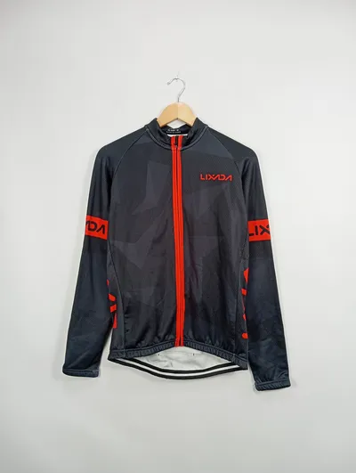 LIXADA Radjacke Herren M Schwarz Sportlich Langarm Fahrradjacke Polyester