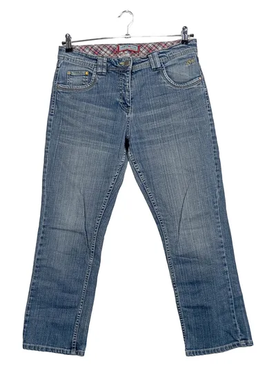 JUST FOR YOU Jeans Damen Straight Leg Gr. 42 Blau Casual Stretch Hose