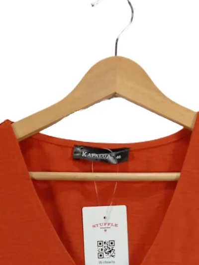 Kapalua Damen T-Shirt Orange mit Rüschenärmeln Gr. 46/3XL