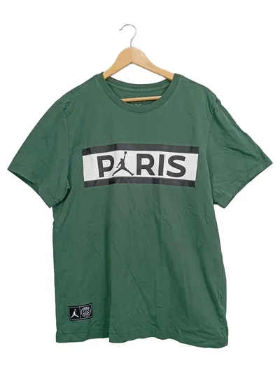 Jordan PSG T-Shirt Herren Grün XL Logo Print Baumwolle Sportlich