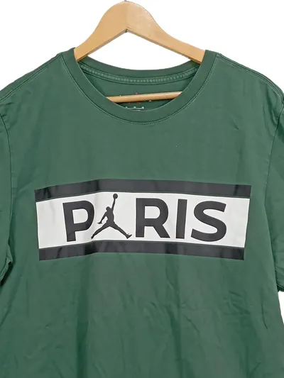 Jordan PSG T-Shirt Herren Grün XL Logo Print Baumwolle Sportlich