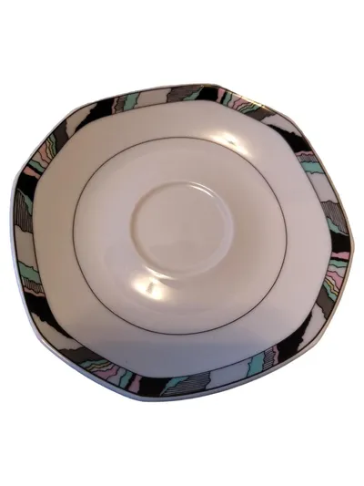 Eschenbach Porzellan Untertasse Modern Weiß Grafisch
