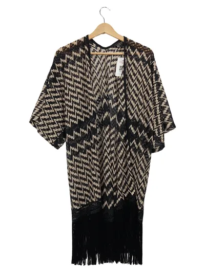 Ana Alcazar Damen Strickjacke 38/M Schwarz Bohemian Fransen
