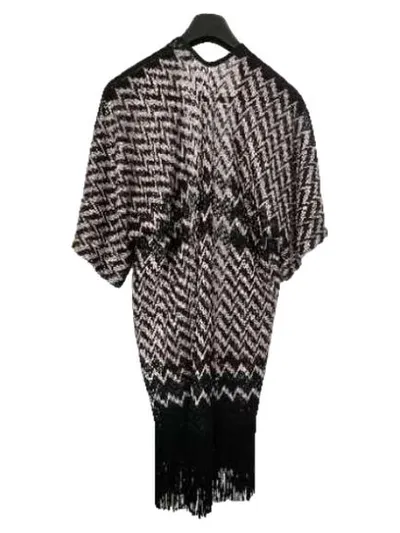 Ana Alcazar Damen Strickjacke 38/M Schwarz Bohemian Fransen