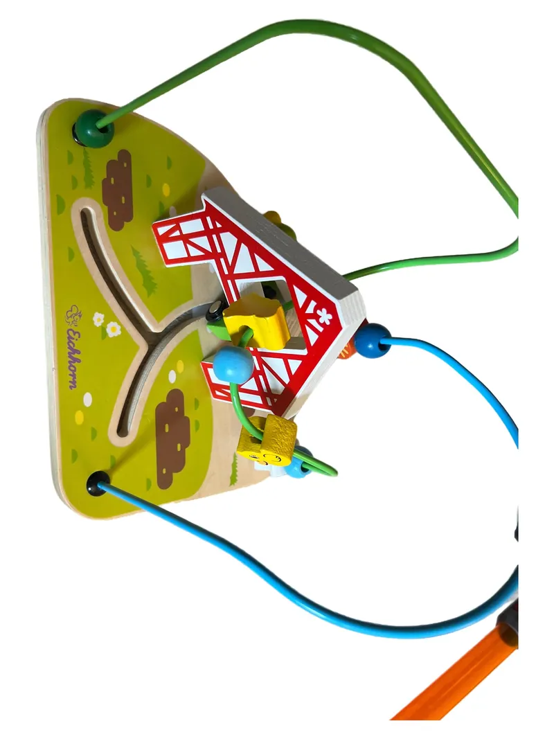 Eichhorn Holz Motorikschleife Bauernhof Kinder Spielzeug Mehrfarbig 21cm 1