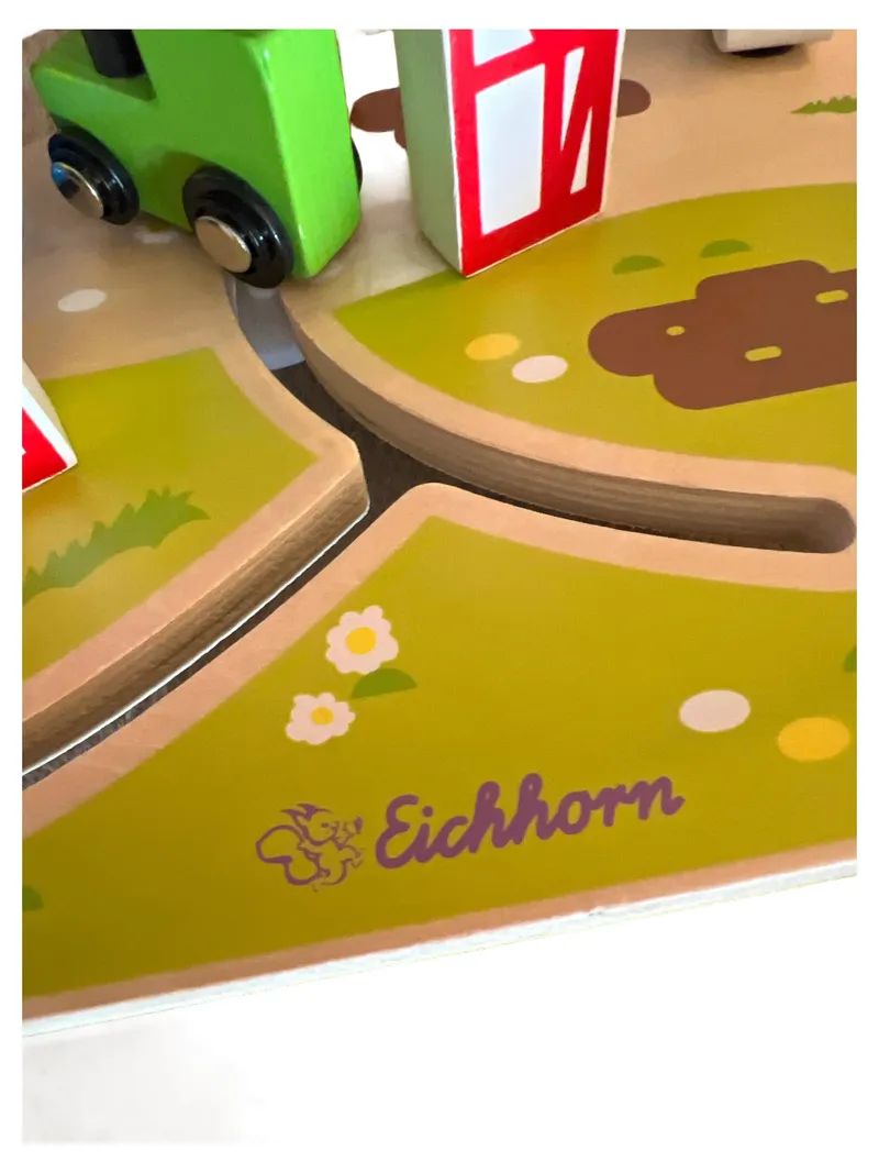 Eichhorn Holz Motorikschleife Bauernhof Kinder Spielzeug Mehrfarbig 21cm 2