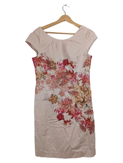 comma, Etuikleid Damen Gr. 36 Beige Blumenmuster Elegant Kleid