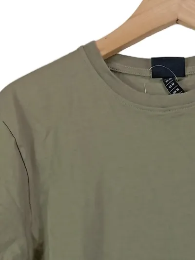 Ellesse Herren T-Shirt Oliv Uni Kurzarm Gr. 48/M Freizeit