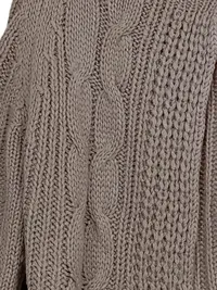 Broadway Damen Strickjacke Bolero Gr. 40 Beige Zopfstrickmuster 3