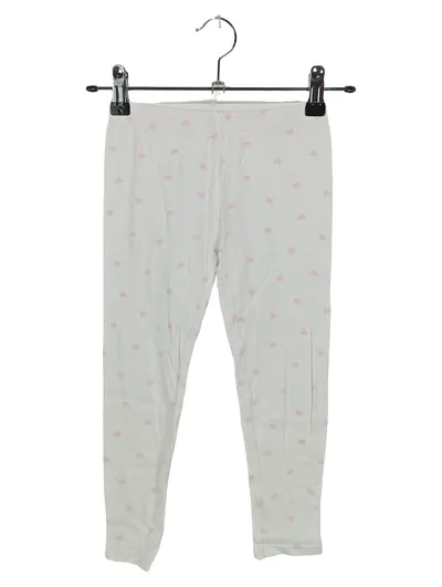 CARTER'S Mädchen Leggings Herzmuster Weiß Gr. 104 Baumwolle Casual