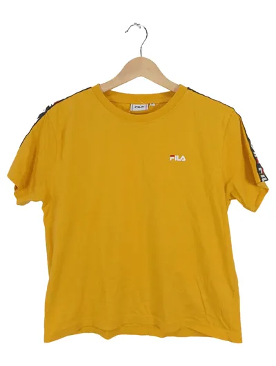 FILA Damen Sport Shirt Gelb Gr. 38/M Casual Logo