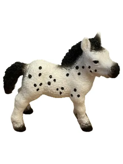 Schleich Appaloosa Fohlen Pferd Spielfigur weiß schwarz gepunktet