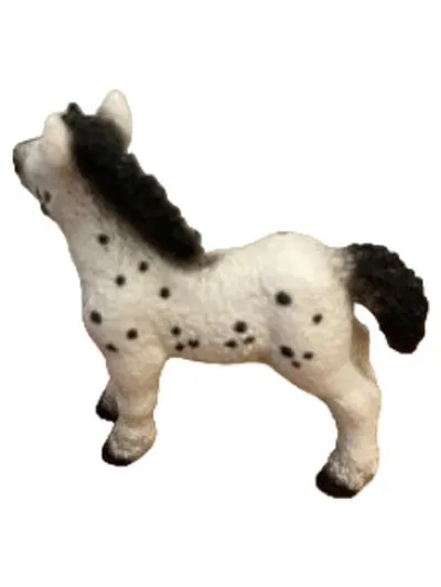 Schleich Appaloosa Fohlen Pferd Spielfigur weiß schwarz gepunktet