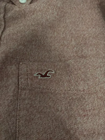 Hollister Herren Freizeithemd Gr. M Rosa Meliert Slim Fit Baumwolle