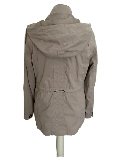 C&A Damen Parka Jacke mit Kapuze Gr. 40 Beige Leichte Übergangsjacke Casual