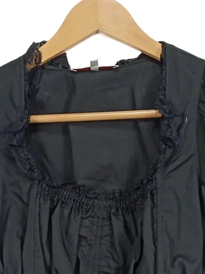 COUNTRY Line Damen Trachtenbluse Gr. 32 Schwarz Spitze Traditionell