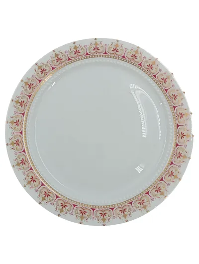 Eschenbach Bavaria Porzellan Essteller Weiß Gold Rot Elegant 20cm