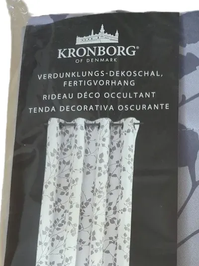 Kronborg Verdunklungs-Dekoschal 135x245cm Grau Florales Muster Polyester