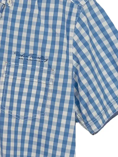 Calamar Herren Freizeithemd Kurzarm kariert Blau Gr. M Casual