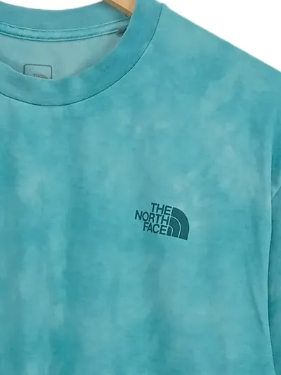 The North Face Herren T-Shirt Outdoor Türkis Gr. 50/L Abstrakt Logo-Print