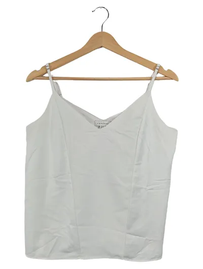 Topshop Damen Trägertop V-Ausschnitt Gr. 38 Weiß Elegant