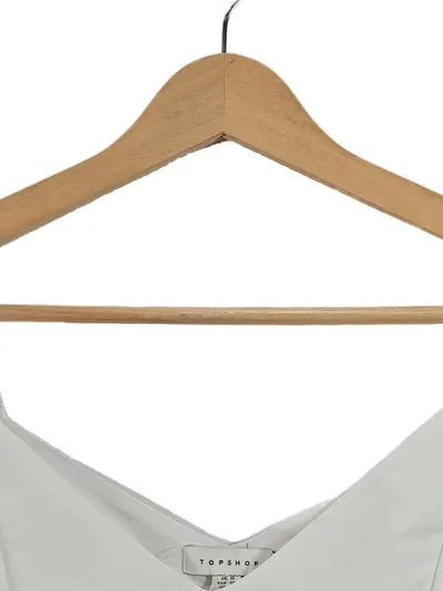 Topshop Damen Trägertop V-Ausschnitt Gr. 38 Weiß Elegant