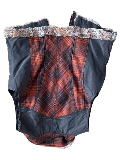 BiBA Damen Fellweste kariert Mehrfarbig Gr. 34/XS Casual mit Fellbesatz