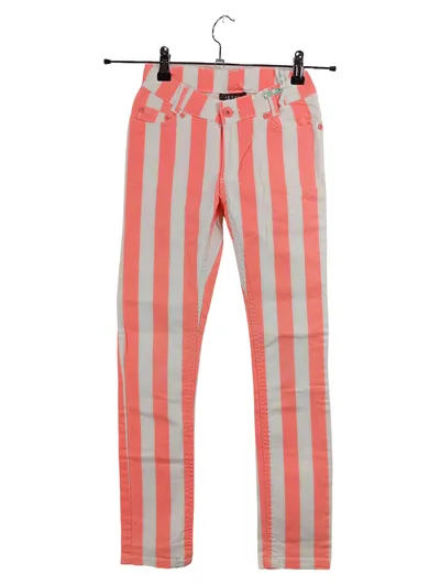 JETTE by Staccato Stoffhose Mädchen Gr. 146 Gestreift Coral Weiß Freizeit