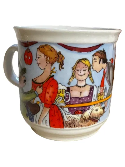 Käfer Tasse Biergartenmotiv Porzellan Mehrfarbig Traditionell 9,5 cm